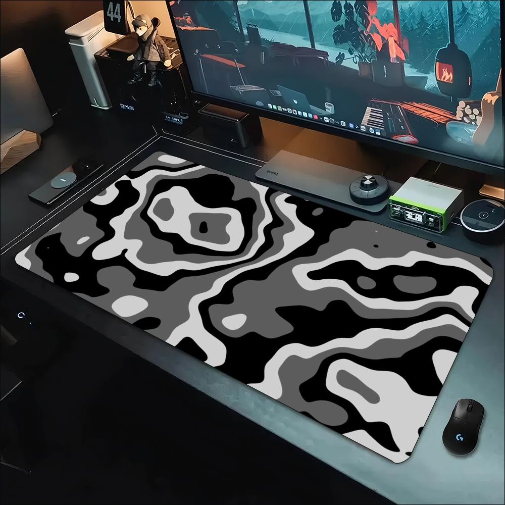 Work Desk Home Setup - Tapis de bureau gris et blanc