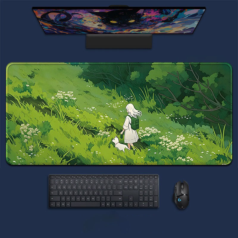 Desk Setup Natural - Grand tapis de souris de jeu
