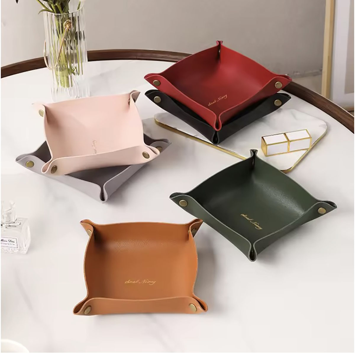 Cable Box Organizer - Plateau de rangement en cuir de