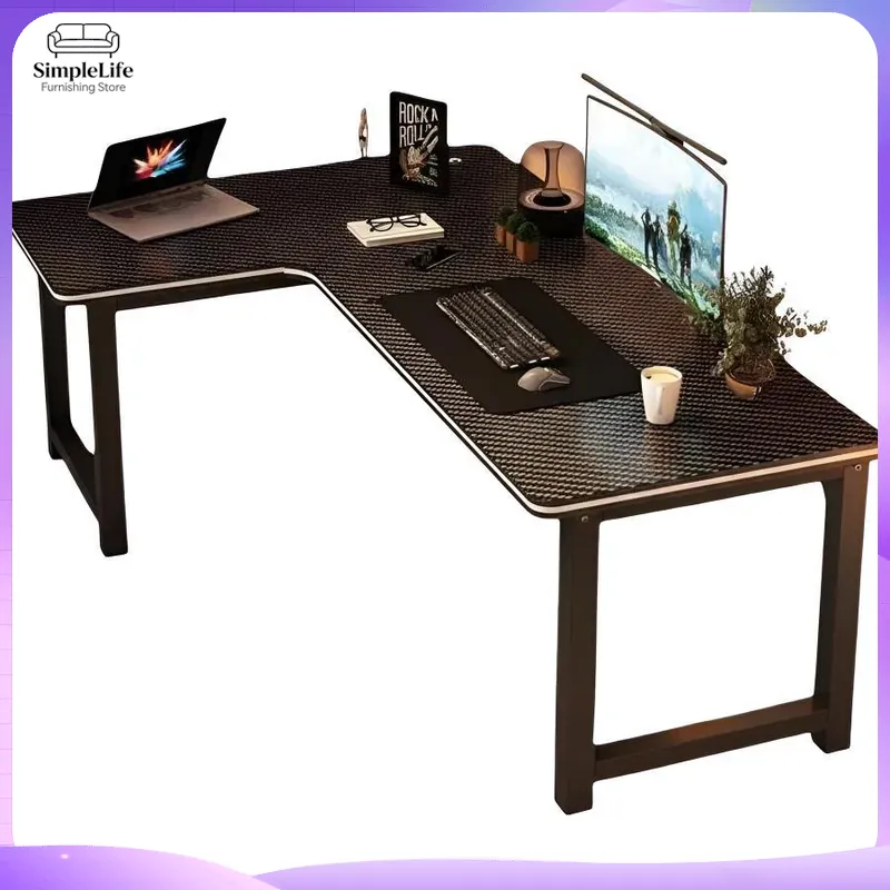 L Shaped Desk Setup - Bureau d'angle pour jeux vidéo, bureau