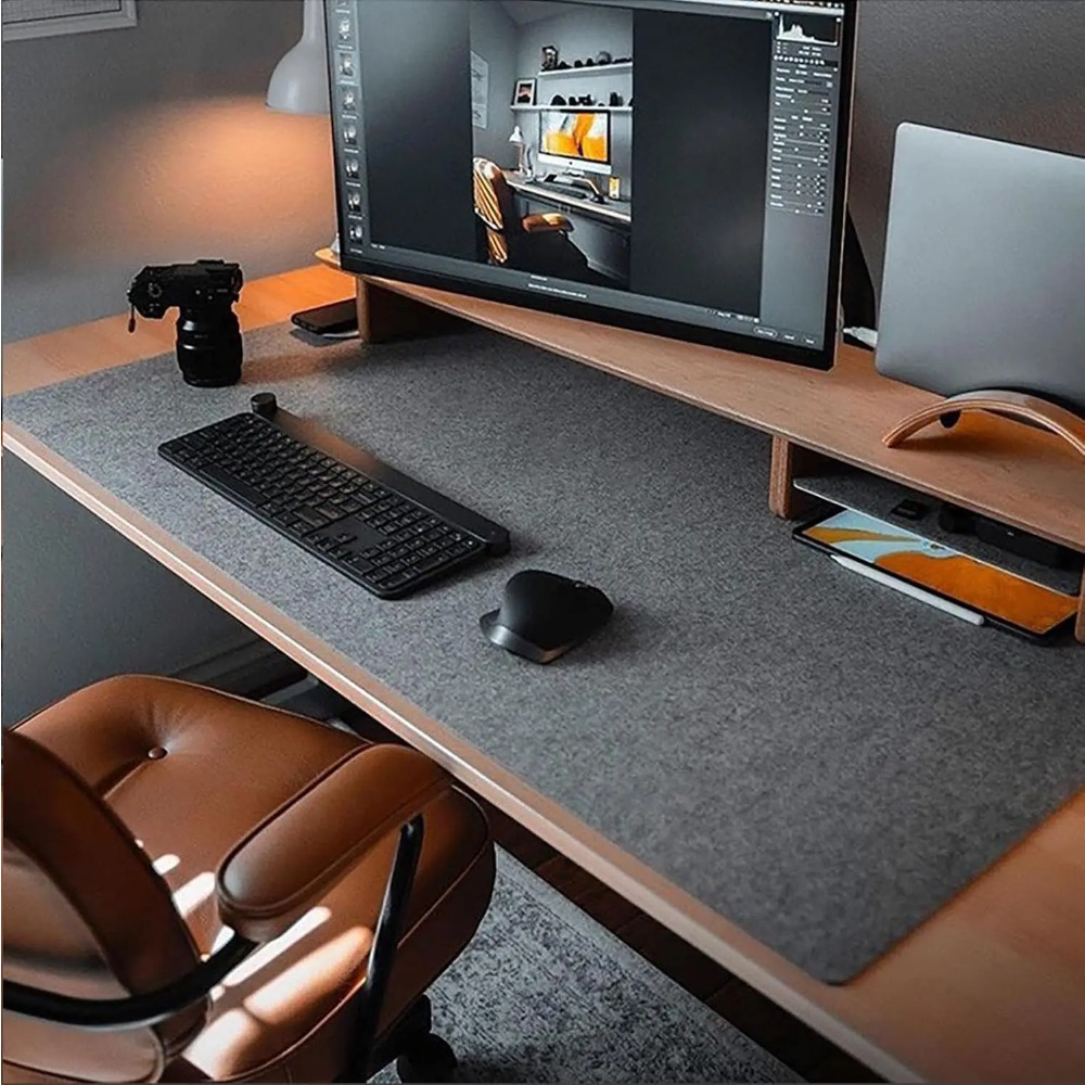 Desk Setup Cozy - Tapis de bureau en feutre pour