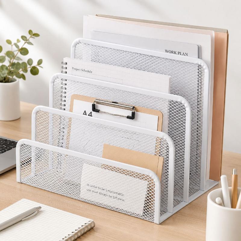 Desk Setup Home Office - Organisateur de bureau en métal noir