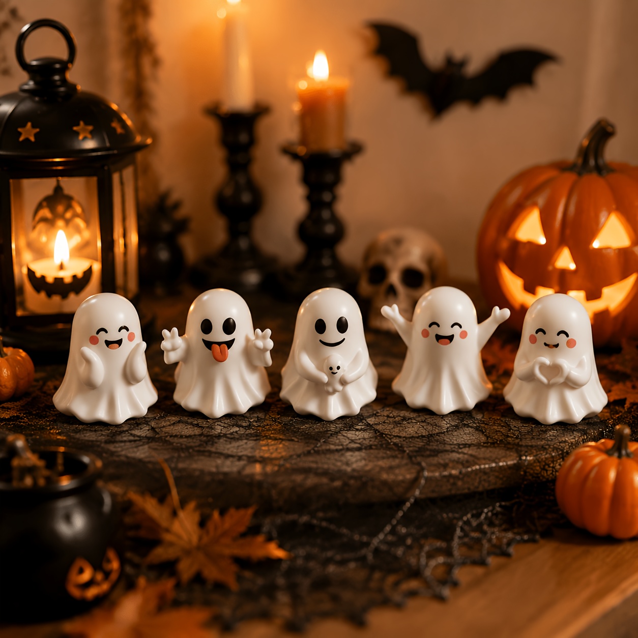 Desk Setup Modern - Ensemble de figurines d'Halloween 5 pièces,
