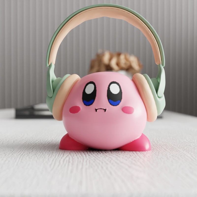 Desk Setup Home Office - Support pour casque MSKA Kirby, figurine