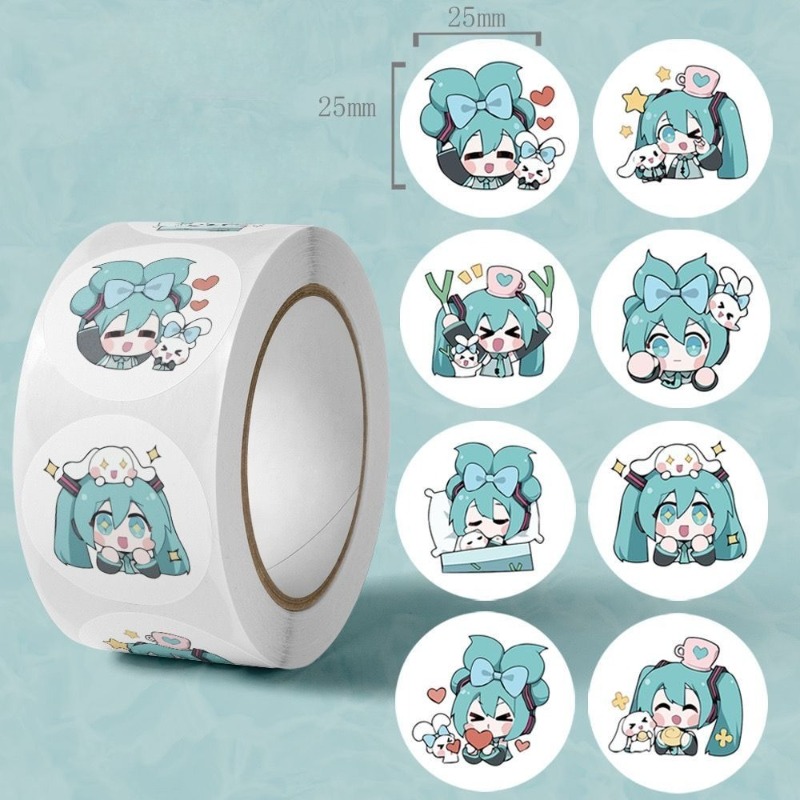 Desk Setup Decor - Autocollants esthétiques mignons Hatsune Miku, autocollants