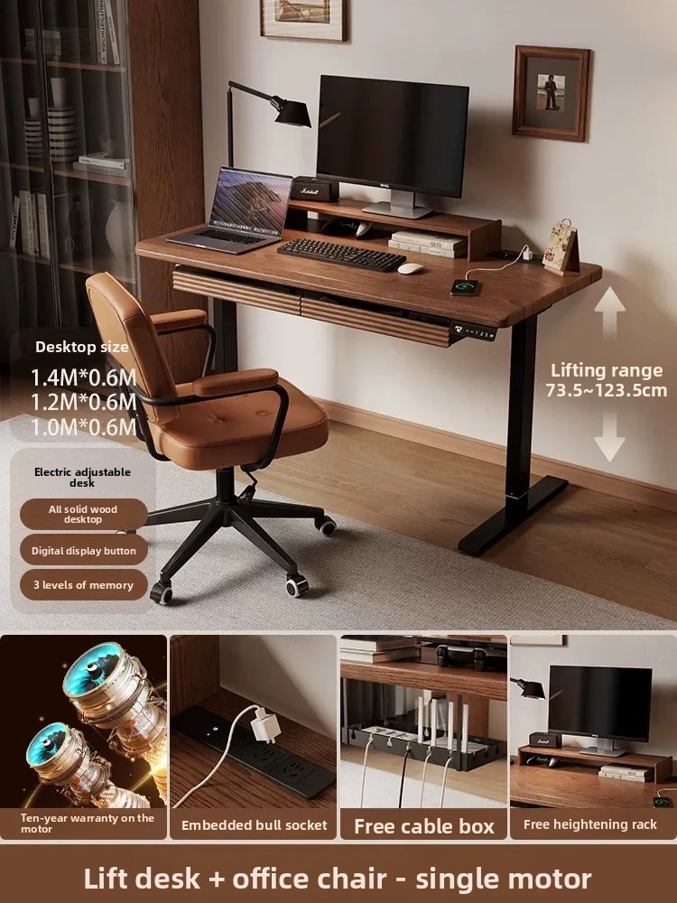 L Shaped Desk Setup - Bureau d'ordinateur réglable en hauteur pour