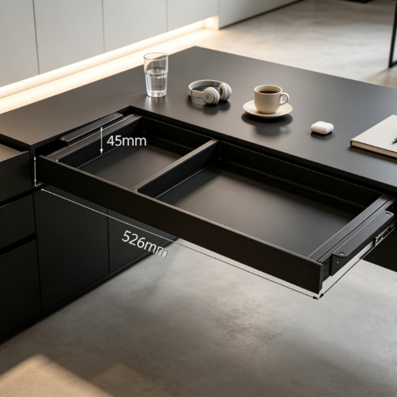 Desk Setup Home Office - Plateau de rangement coulissant sous le