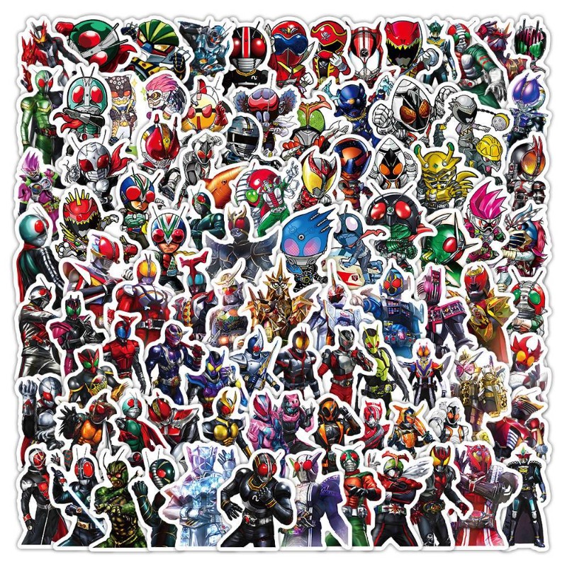 Desk Setup Decor - 103 autocollants esthétiques Kamen Rider, mignons,