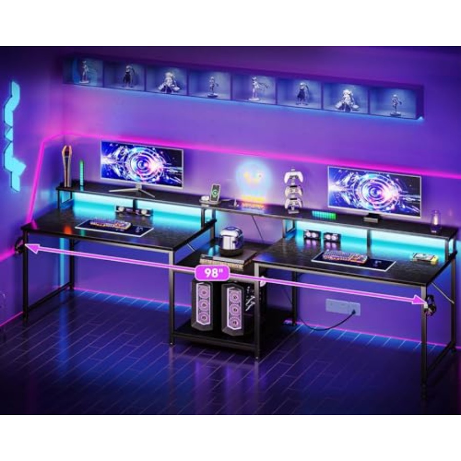 Bureau de jeu pour deux person - Desk Setup With 2 Monitors avis et prix