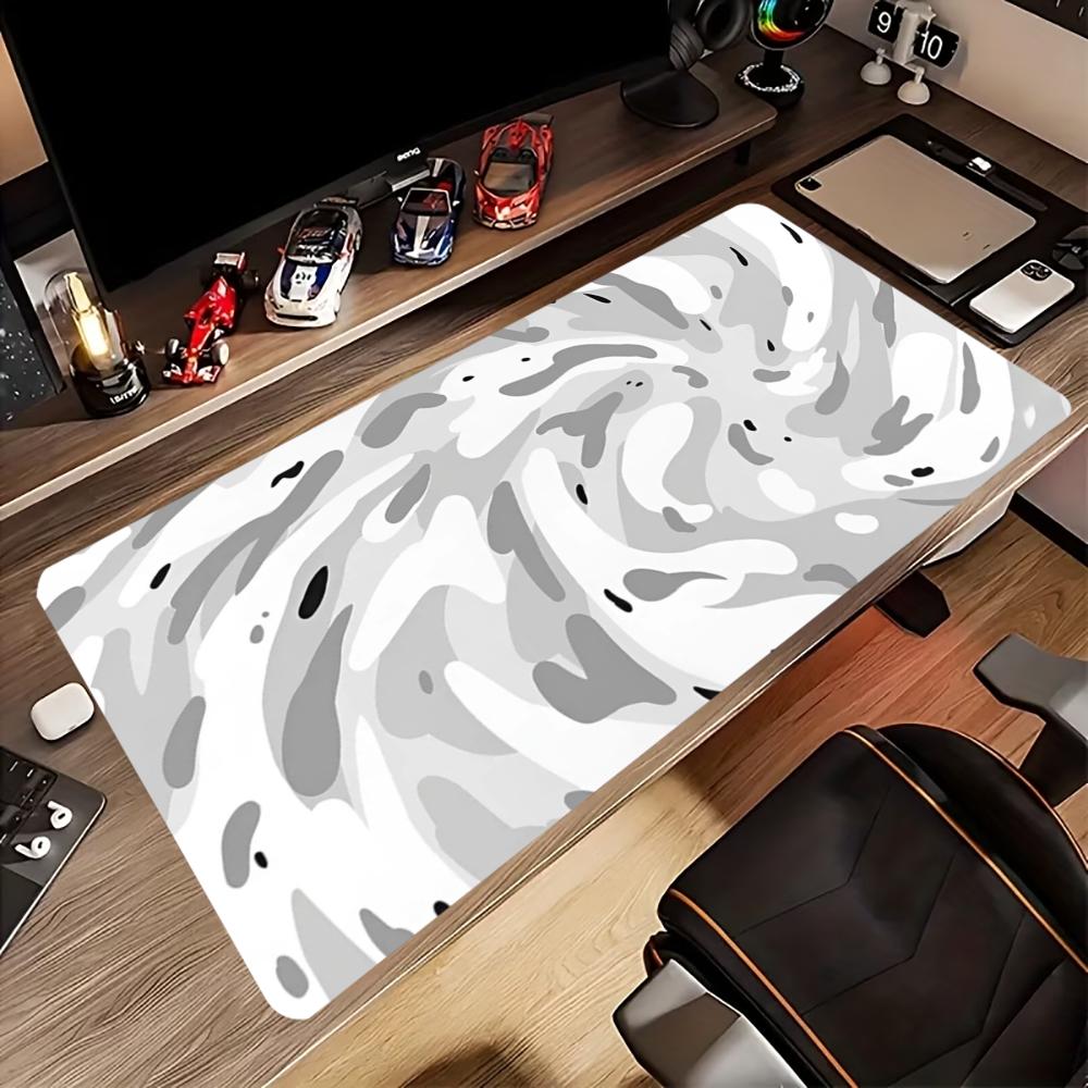 Tapis de bureau gris et blanc  - Work Desk Home Setup avis et prix