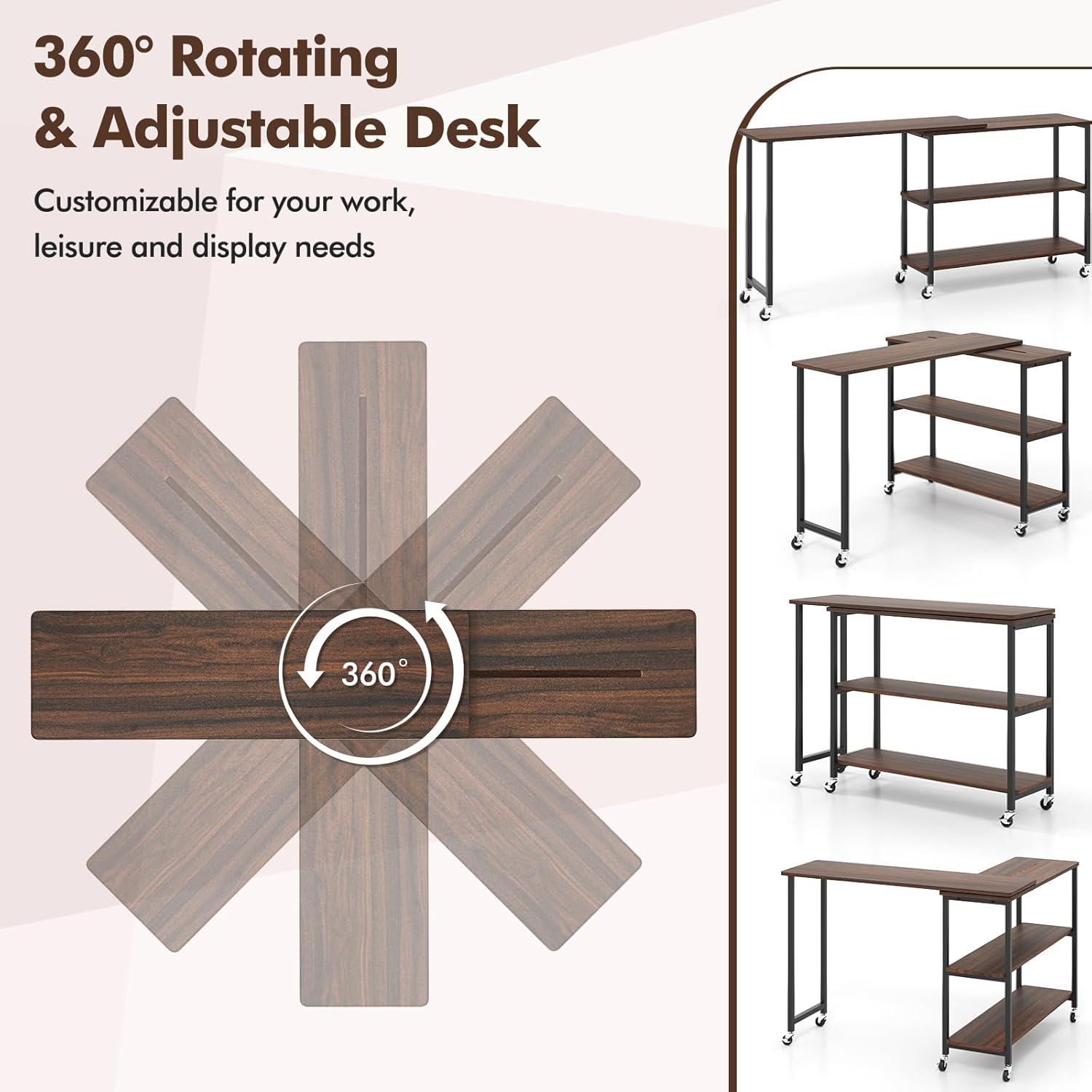 360 °   Table d'appoint rotati - Desk Setup For Laptop avis et prix