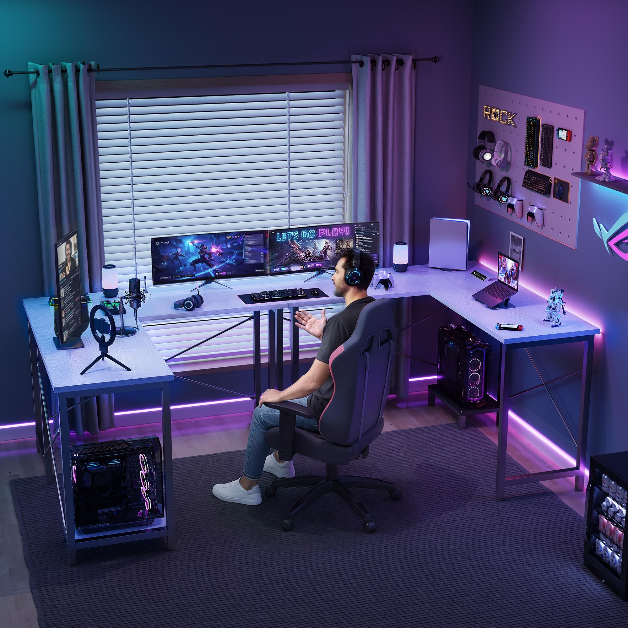 Bureau d'angle en forme de L J - L Shaped Desk Setup avis et prix