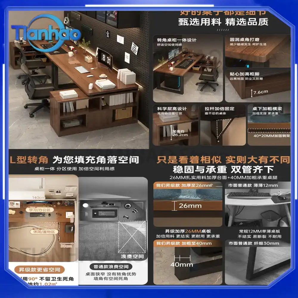 Bureau de jeu en forme de L av - L Shaped Desk Setup avis et prix