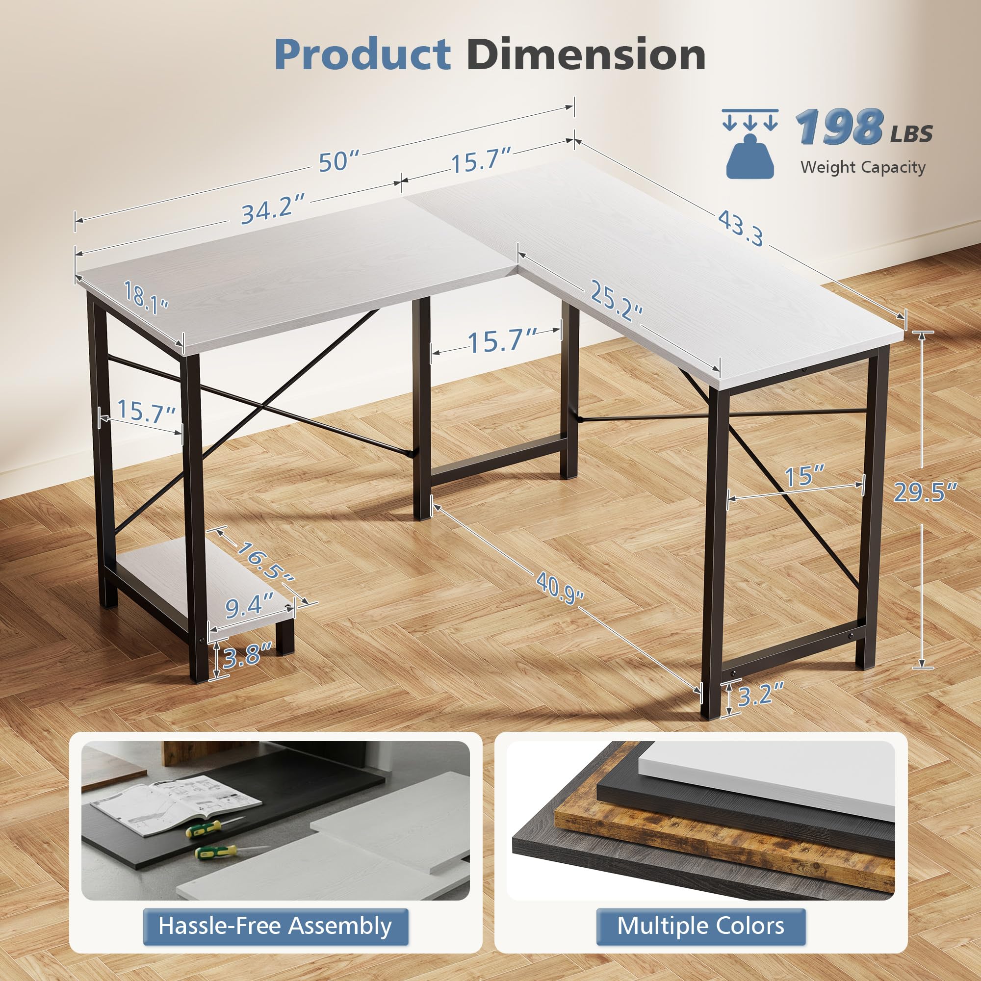 Bureau d'angle en forme de L J - L Shaped Desk Setup avis et prix