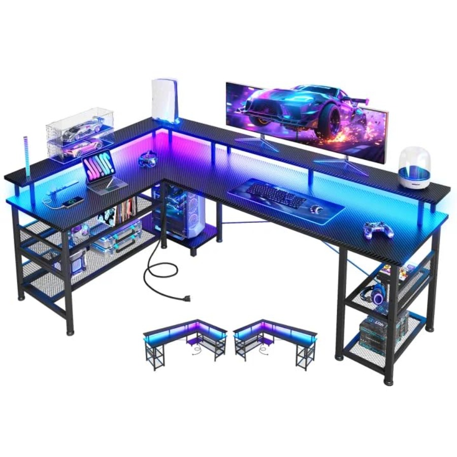 66 Grand bureau de jeu en form - L Shaped Desk Setup avis et prix