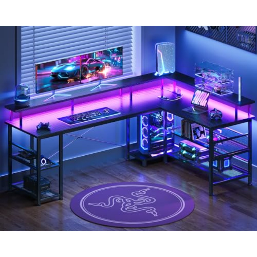 66 Grand bureau de jeu en form - L Shaped Desk Setup avis et prix